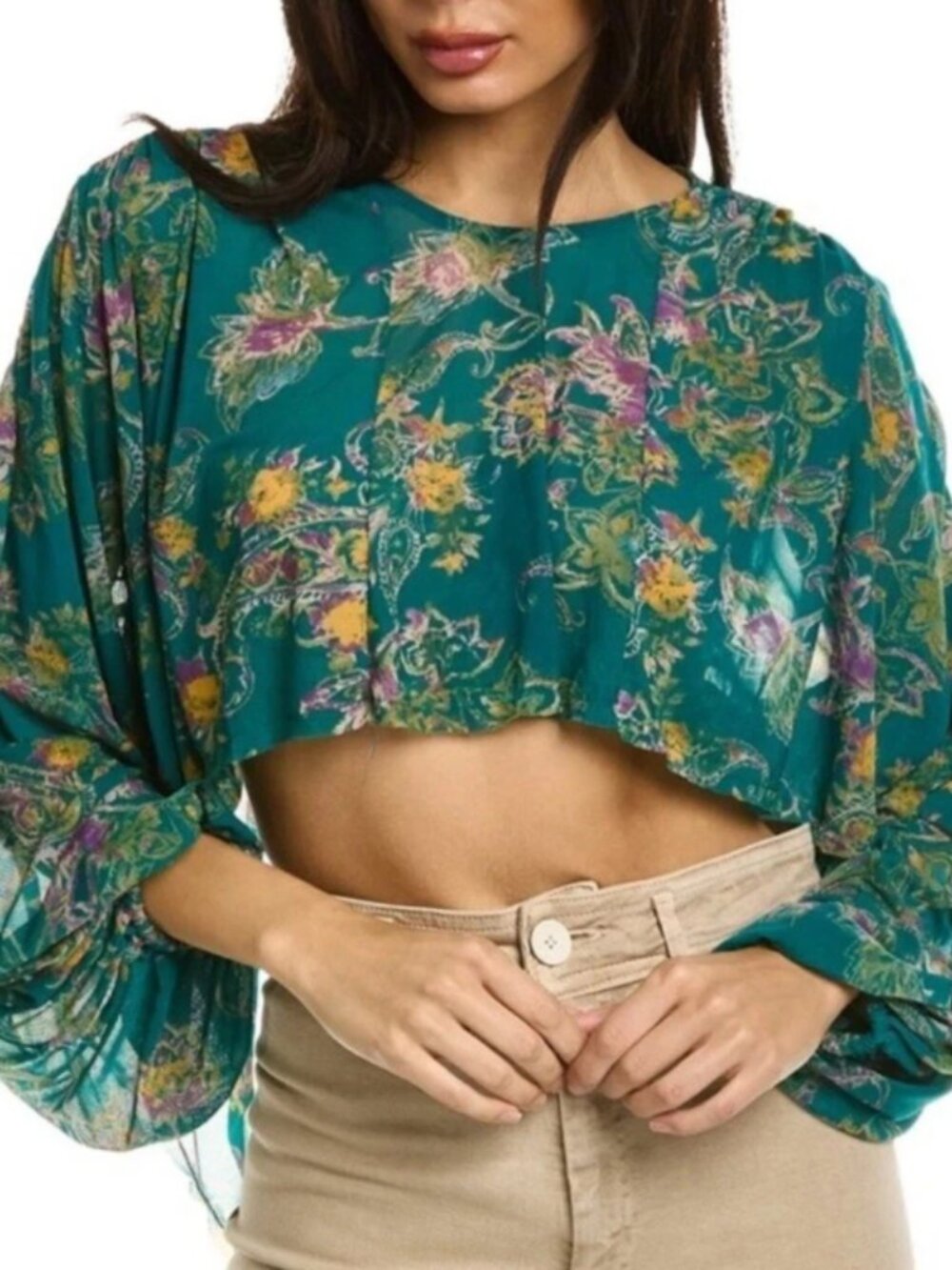 Free People Up For Anything Top Fairycore Garden Fairy Bohemian Flowy Ethereal M